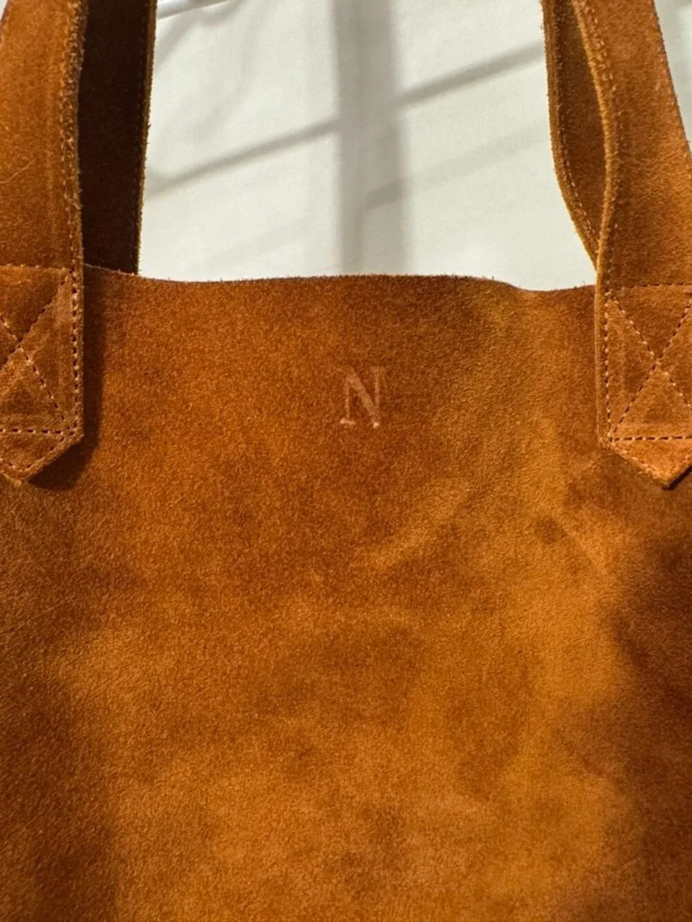 Nisolo Brown Cognac Suede Tote & Envelope Clutch Set
